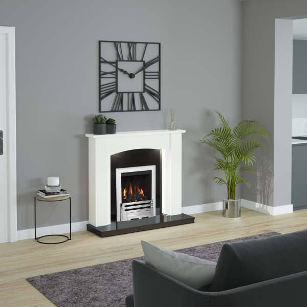 FLARE Somerton 48&quot; Micro Marble Fireplace Surround