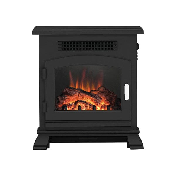 Front View On FLARE Banbury 16" Inset Electric Stove In Matt Black Finish