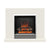 FLARE Colby 38" Timber Electric Fireplace In Soft White Finish With Integrated Widescreen Electric Fire In Chrome