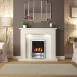FLARE Emelia 52" White Micro Marble Fireplace Surround