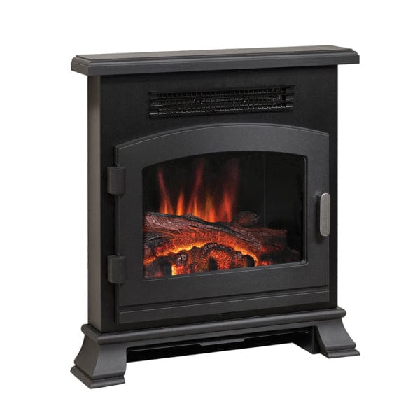 Side View On FLARE Banbury 16&quot; Inset Electric Stove In Matt Black Finish