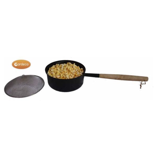 Gardeco Popcorn Pan With Long Handle With Cooked Popcorn Inside | SKU: COOK-POPCORNPAN | Barcode: 5031599045733