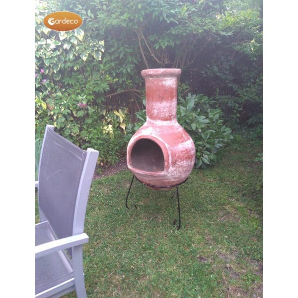 Gardeco Extra Large Colima Mexican Chiminea In Red In A Garden | SKU: C8C.02 | Barcode: 5031599030890