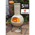 Gardeco Sempra Large Cappuccino Chimalin AFC Chiminea With Burning Logs Inside In A Garden Setting | SKU: AFC-C21.73 | Barcode: 5031599044606