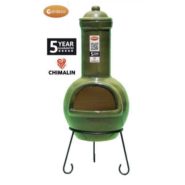 Gardeco Sempra Large Glazed Green Chimalin AFC Chiminea | SKU: AFC-C21.77 | Barcode: 5031599046426