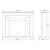 Dimensions / Drawings Of FLARE Whitham 48" Timber Electric Fireplace In Soft White Painted Finish With Integrated Widescreen Electric Fire In Black Nickel