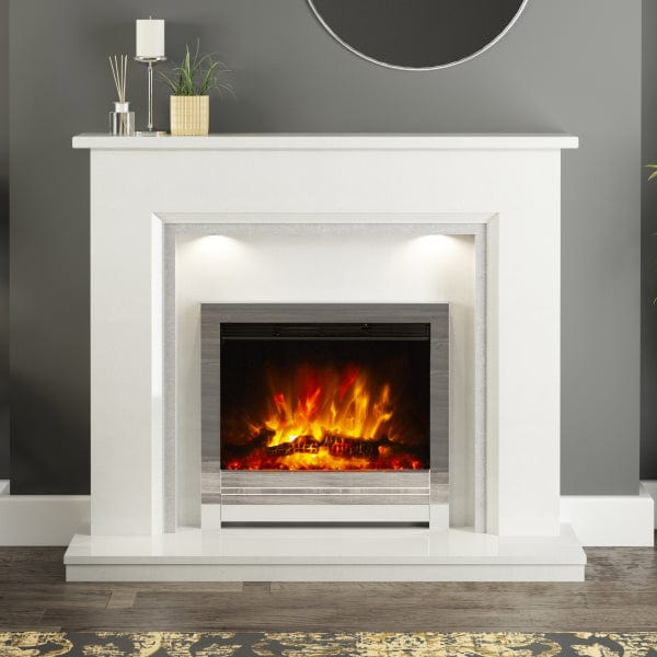 FLARE Beam Edge 22" Inset Electric Fire In Chrome Finish In A Room Setting