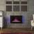 FLARE Azonto 35" Wall Mounted Electric Fire With Pebble Bed And Blue Ambient Back Lighting In A Room Setting