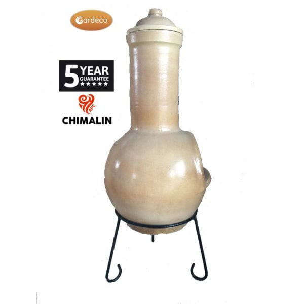 Side View On Gardeco Sempra Large Cappuccino Chimalin AFC Chiminea | SKU: AFC-C21.73 | Barcode: 5031599044606