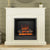 FLARE 44" Linmere Electric Fireplace In Soft White Finish With Widescreen Black Nickel Electric Fire