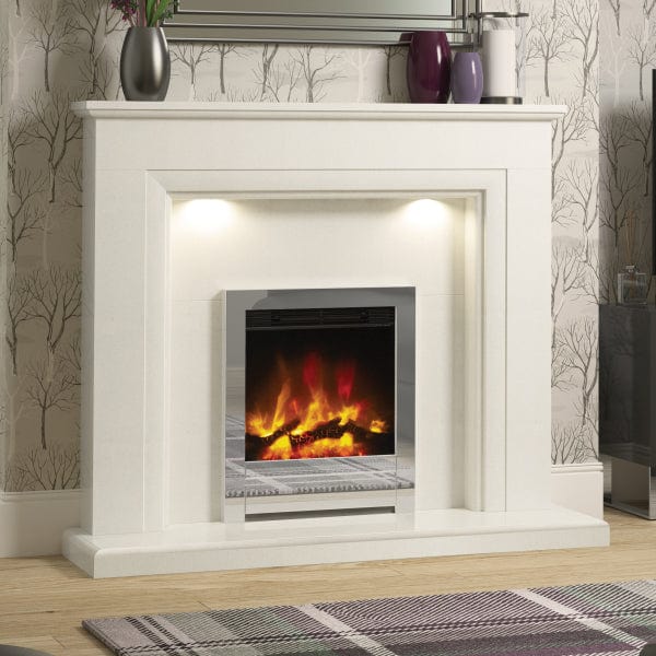 FLARE Beam Edge 16&quot; Inset Electric Fire In Chrome Finish In A Room Setting