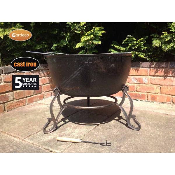 Side View Of Gardeco Meredir Cast Iron Fire Bowl In Bronze | SKU: MEREDIR | Barcode: 5031599045511