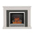 FLARE Preston 46" Timber Electric Fireplace In Matt Cashmere Finish With Widescreen Chrome Electric Fire