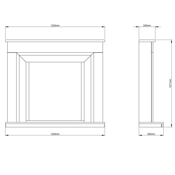 Drawings Of FLARE Orwell 48″ Electric Fireplace