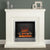 FLARE 46" Stanton Electric Fireplace In Soft White Finish With Integrated Widescreen Chrome Fire Pictured In A Room Setting