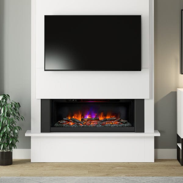 FLARE Oxton Chimney Breast 63&quot; Electric Fireplace In A Room Setting With TV Above