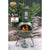 Gardeco Sempra Large Glazed Green Chimalin AFC Chiminea With Burning Logs Inside In A Garden Setting | SKU: AFC-C21.77 | Barcode: 5031599046426