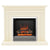 FLARE Carina 44" Timber Electric Fireplace In Ivory Painted Finish With Integrated Chrome Electric Fire