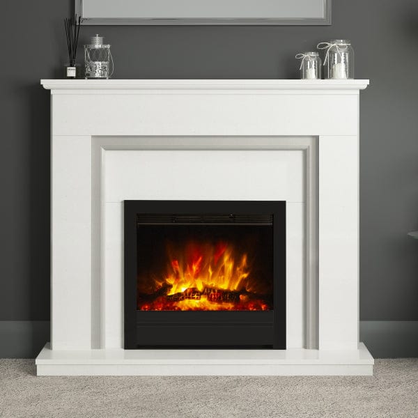 FLARE Beam Edge 22" Inset Electric Fire In Matt Black Finish In A Room Setting