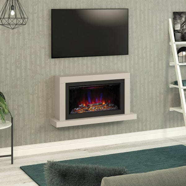 FLARE 43&quot; Elyce Wall Mounted Electric Fire In A Room Setting With TV Above It