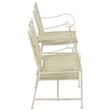 vidaXL 2 Seater Garden Bench 161 cm Steel White | SKU: 43147 | Barcode: 8718475507109