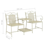 vidaXL 2 Seater Garden Bench 161 cm Steel White | SKU: 43147 | Barcode: 8718475507109
