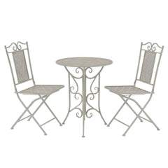 VidaXL Grey Steel 3 Piece Bistro Set | SKU: 43153 | UPC: 8718475507161