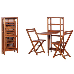 VidaXL Solid Acacia Wood 3 Piece Folding Bistro Set N2 | SKU: 44013 | UPC: 8718475609391