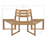 vidaXL Tree Bench Half-hexagonal 160 cm Solid Acacia Wood | SKU: 44251 | Barcode: 8718475614890