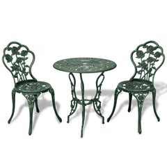 VidaXL Green Cast Aluminium 3 Piece Bistro Set | SKU: 42164 | UPC: 8718475973058