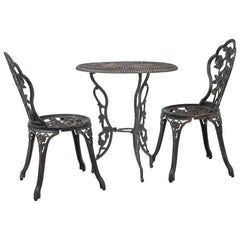 VidaXL Cast Aluminium 3 Piece Bistro Set In Bronze Colour | SKU: 47858 | UPC: 8719883751276