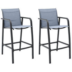 vidaXL Garden Bar Chairs 2 pcs Grey Textilene | SKU: 48118 | Barcode: 8719883798417