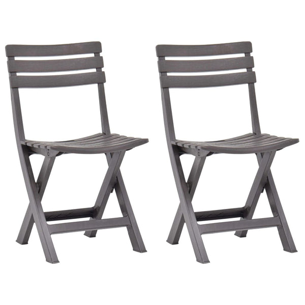 vidaXL Folding Garden Chairs 2 pcs Plastic Mocha | SKU: 48788 | Barcode: 8719883859712