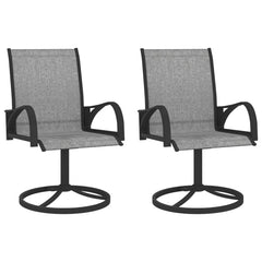 vidaXL Garden Swivel Chairs 2 pcs Textilene And Steel Grey | SKU: 312167 | Barcode: 8720286090299