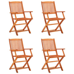 vidaXL Folding Garden Chairs 4 pcs Solid Eucalyptus Wood | SKU: 312450 | Barcode: 8720286334829