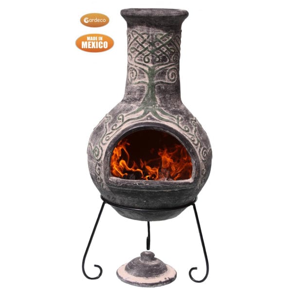 Gardeco Derwyn The Tree Mexican Chimenea In Charcoal Colour | SKU: C8D.61 | Barcode: 5031599048611