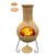 Gardeco Derwyn The Tree Mexican Chimenea In Mustard Tone Lighted-Up And In Action | SKU: C8D.57 | Barcode: 5031599048604