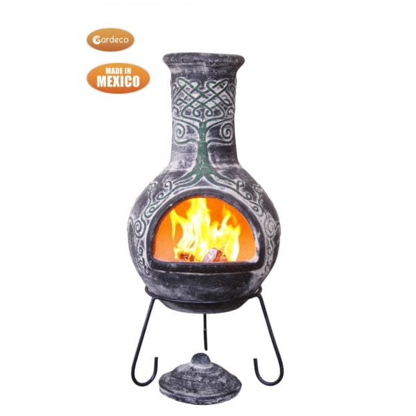 Gardeco Derwyn The Tree Mexican Chimenea In Charcoal Colour | SKU: C8D.61 | Barcode: 5031599048611