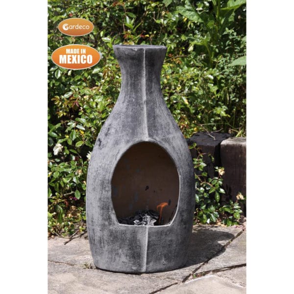 Gardeco Large Botella Mexican Chimenea In Charcoal Grey | SKU: BOTELLA-LAR | Barcode: 5031599048680