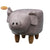 Gardeco Plato The Grey Pig Leatherette Footstool | SKU: FS-PIG Barcode: | 5031599047157