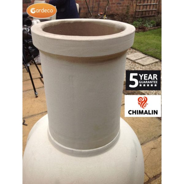 Funnel's Close-Up View Of Gardeco Asteria Extra Large Chimalin AFC Chiminea In Natural Clay | SKU: AFC-C51.00 | Barcode: 5031599044514