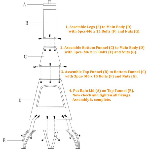 Assembly Instructions For Cono Chimenea | SKU: CONO-125-SS | Barcode: 5031599034911