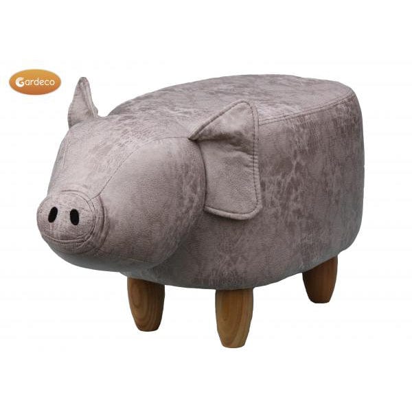 Gardeco Plato The Grey Pig Leatherette Footstool | SKU: FS-PIG Barcode: | 5031599047157