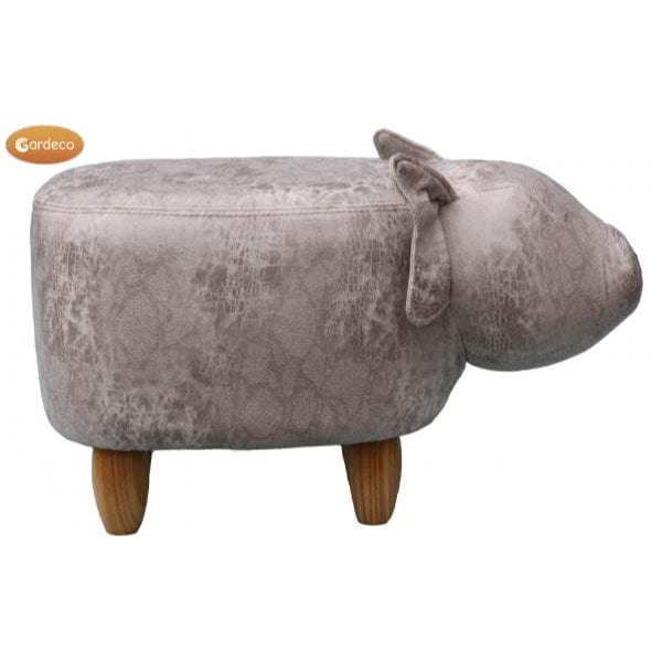 Gardeco Plato The Grey Pig Leatherette Footstool | SKU: FS-PIG Barcode: | 5031599047157