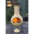 Gardeco Derwyn The Tree Mexican Chimenea In Mustard Tone Lighted-Up