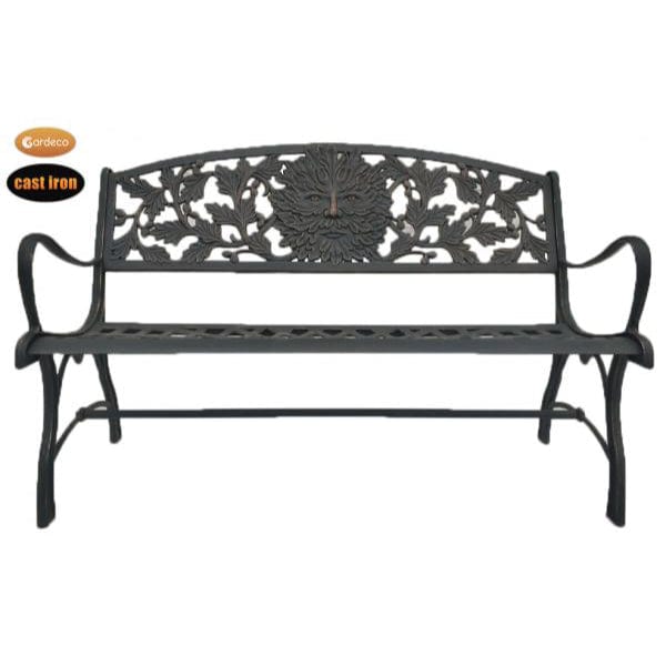 Gardeco Cast Iron Bench With Green Man | SKU: BENCH-GREENMAN | Barcode: 5031599046563