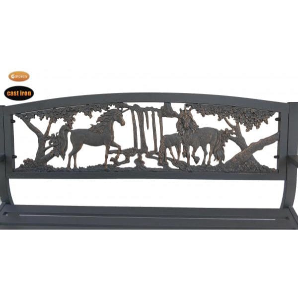 Gardeco Cast Iron Bench With Unicorns | SKU: BENCH-UNI | Barcode: 5031599050492