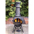 Gardeco Toledo XL Cast Iron Chimenea In Black With Burning Fuel Inside