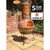 Side On A Gardeco Sempra Large Glazed Caramel Chimalin AFC Chiminea With Burning Logs Inside In A Sunny Garden Setting | SKU: AFC-C21.76 | Barcode: 5031599045054