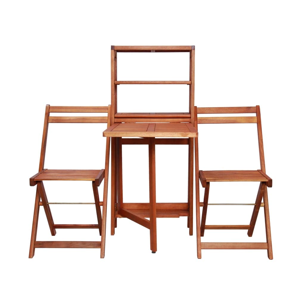 VidaXL Solid Acacia Wood 3 Piece Folding Bistro Set N2 | SKU: 44013 | UPC: 8718475609391